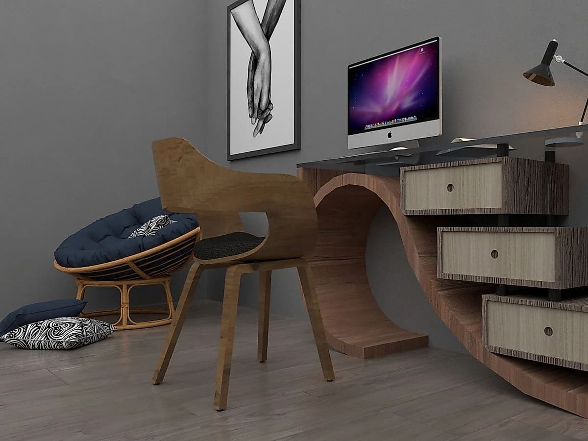 Kelebek Mobilya Çalışma Masası 120 cm, Çekmeceli