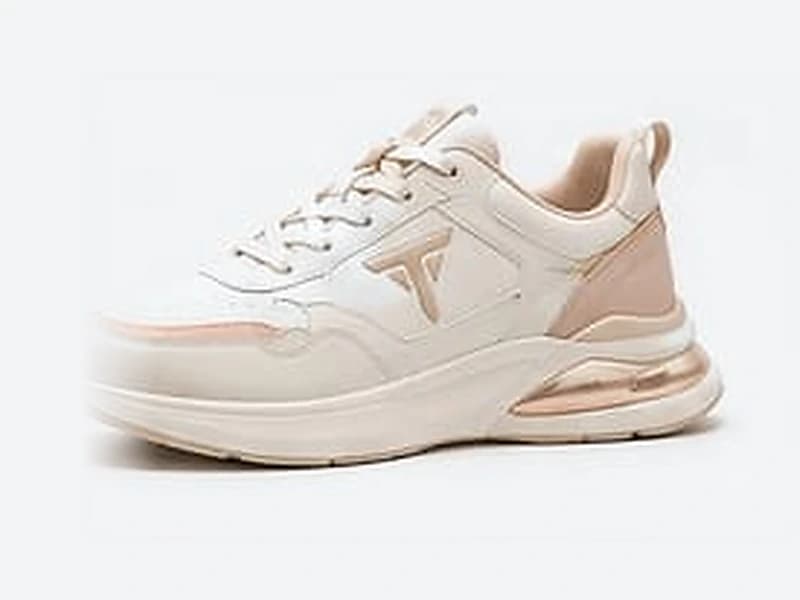 TEAM Bloom krem ve rose gold kadın sneaker, yandan görünüm