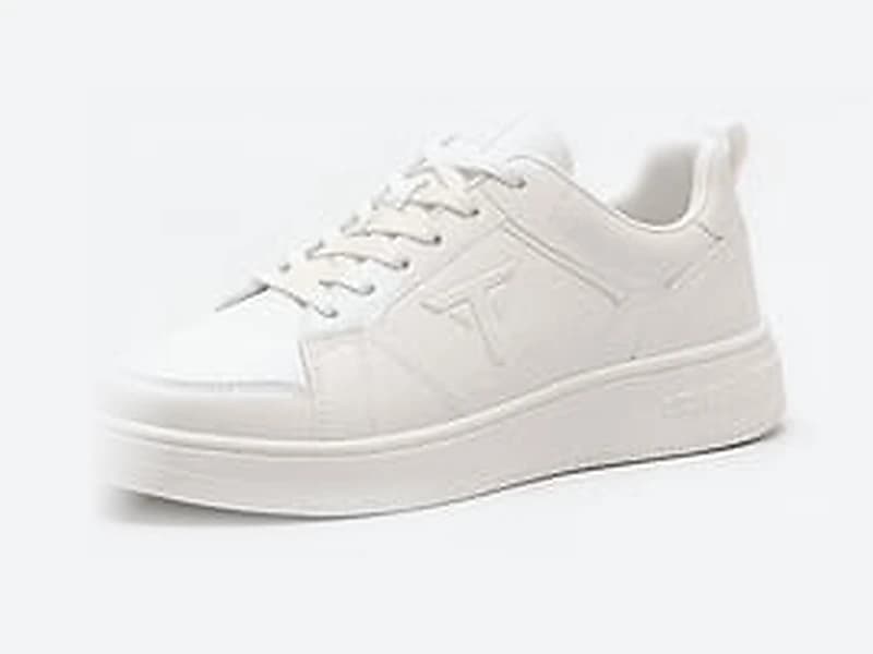 TEAM Mono tam beyaz unisex sneaker, yandan görünüm