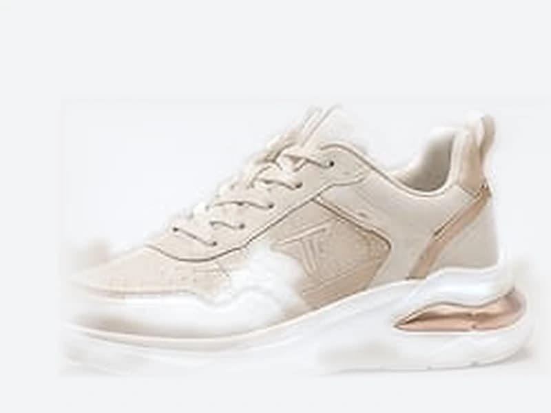 TEAM Muse beyaz ve rose gold premium sneaker, yandan görünüm