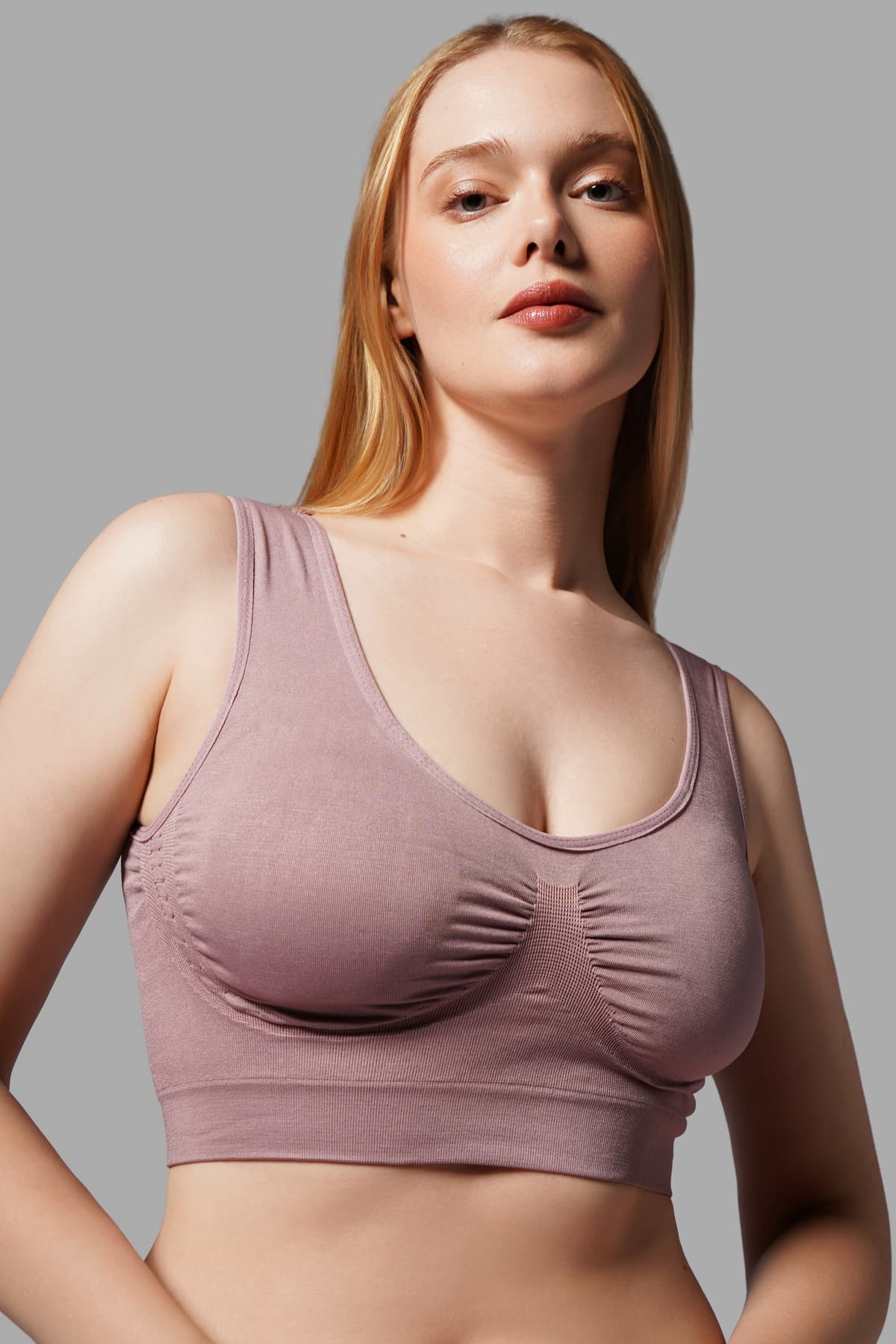 Göğüs Toparlayıcı Kalın Askılı Korse Büstiyer 5040 Gül Kurusu