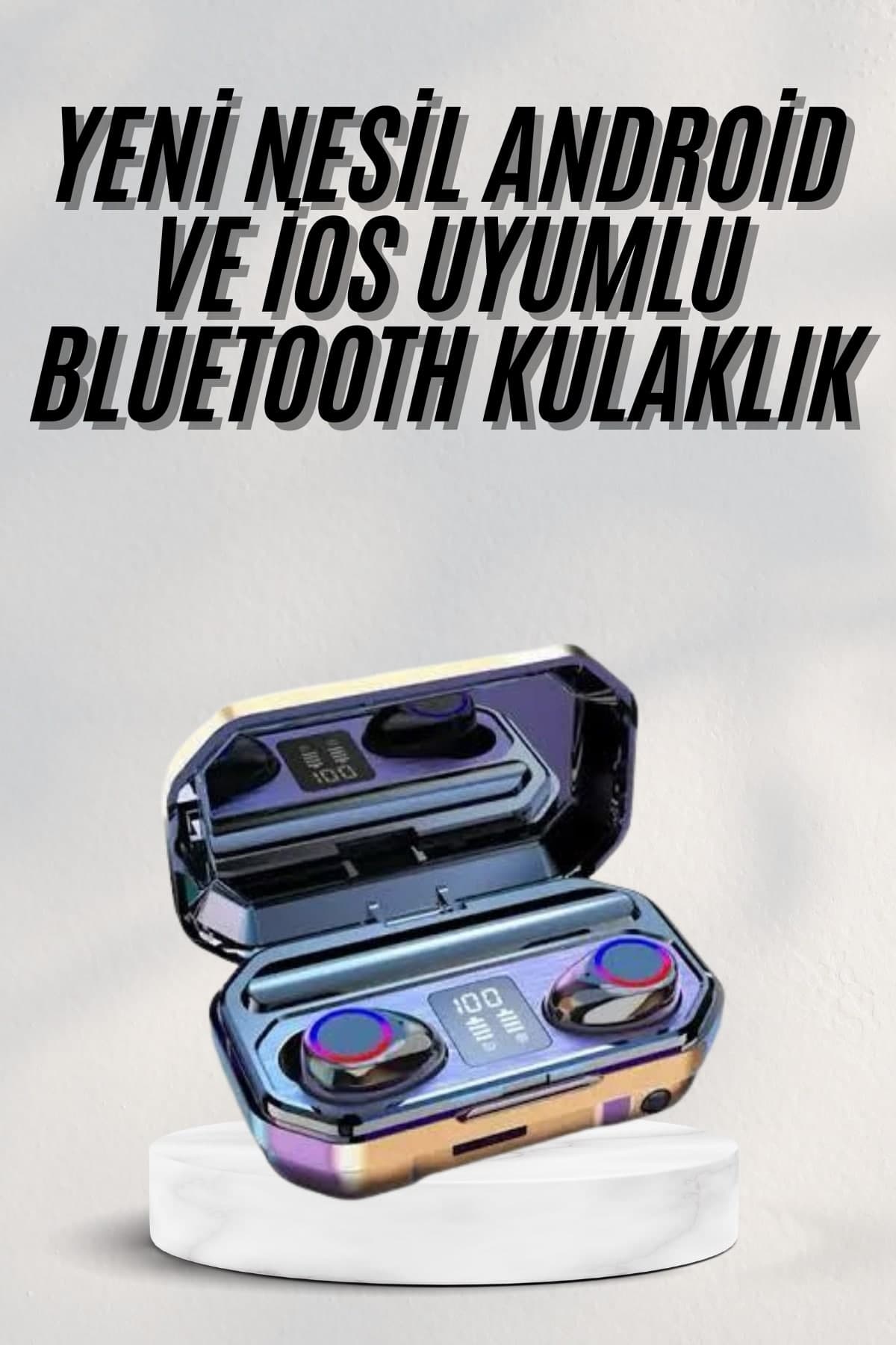 Göstergeli Yeni Nesil Bluetooth Kulaklık Uzun Pil Ömrü El Fenerli Dijital Şarj