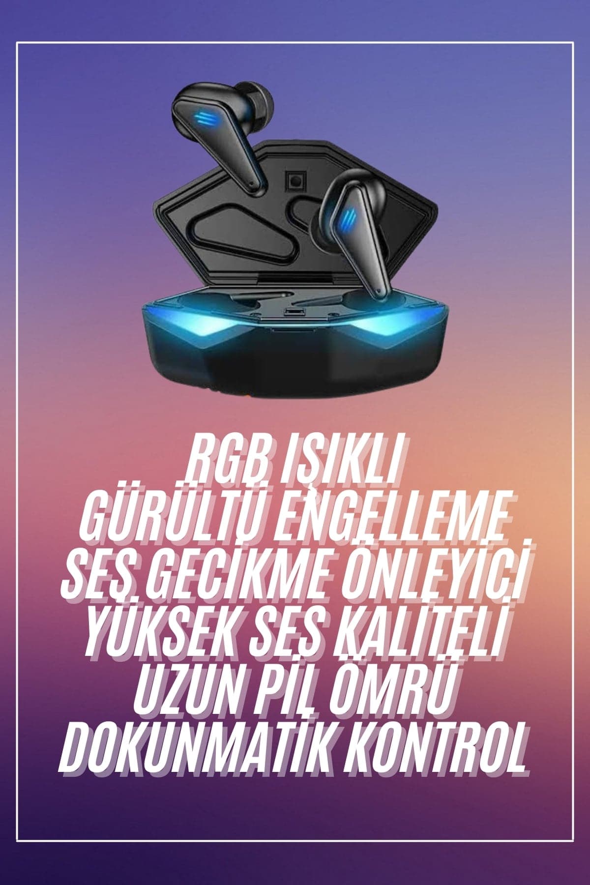 Kablosuz Oyuncu Kulaklığı Mikrofonlu 65ms Gecikmesiz Ses