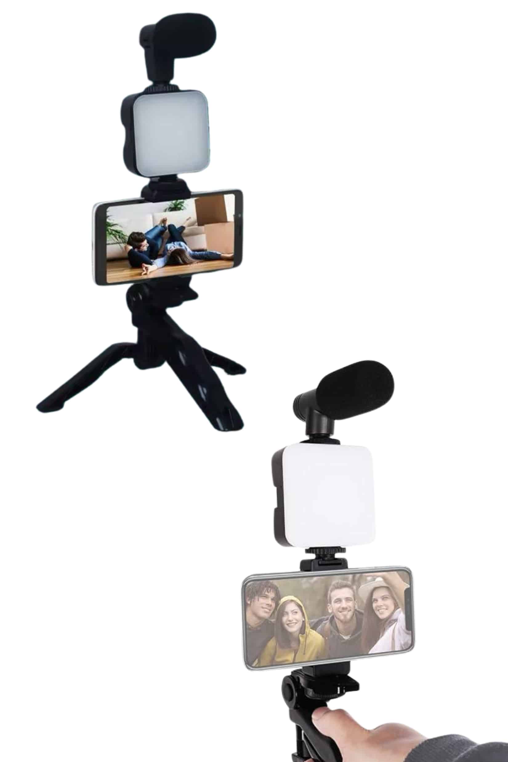 Video Yapım Seti Mini LED Işıkli Telefon Tutucu