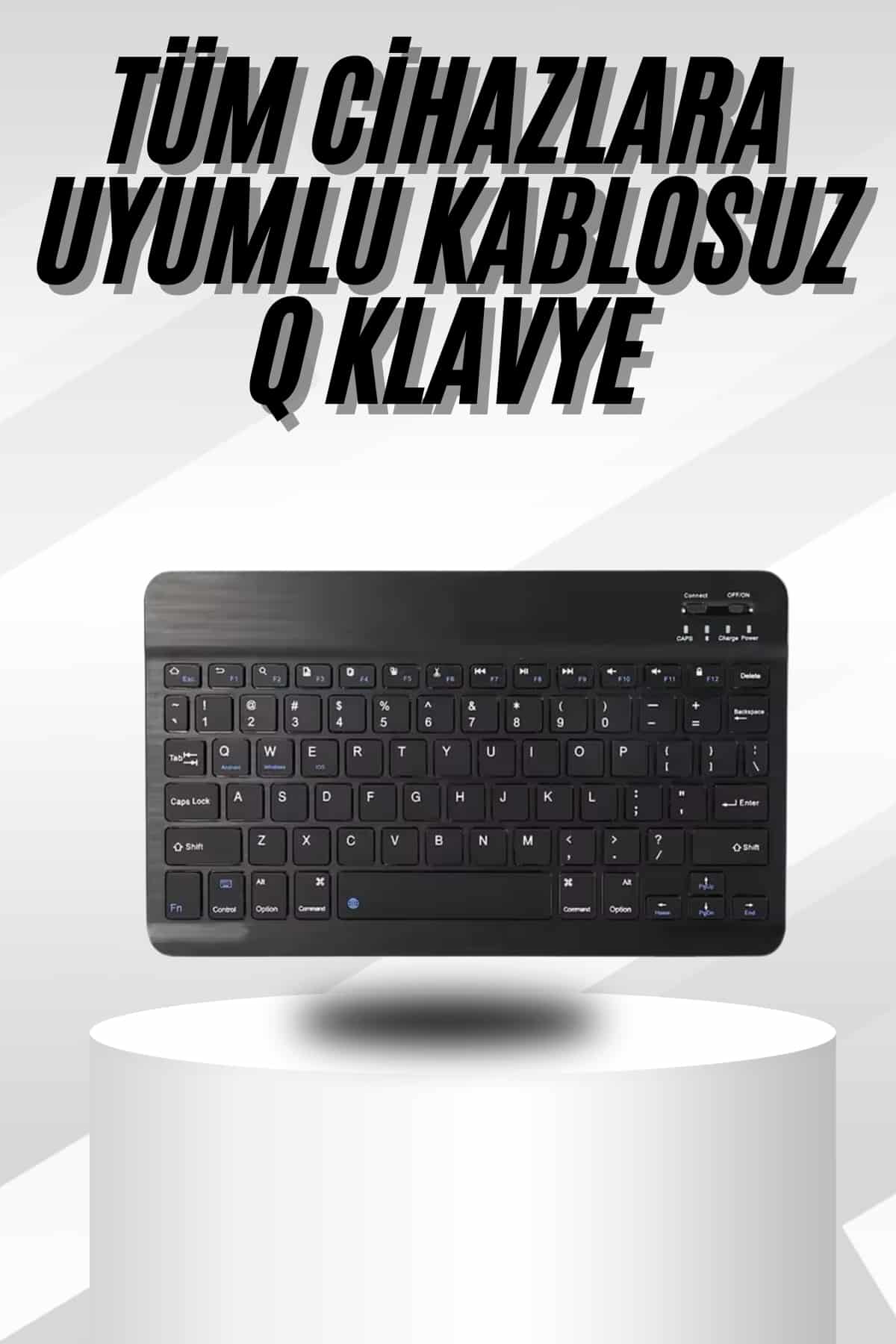 Uyumlu Kablosuz Bluetooth Bağlantılı Taşınabilir Q Klavye Tüm Cihazlara