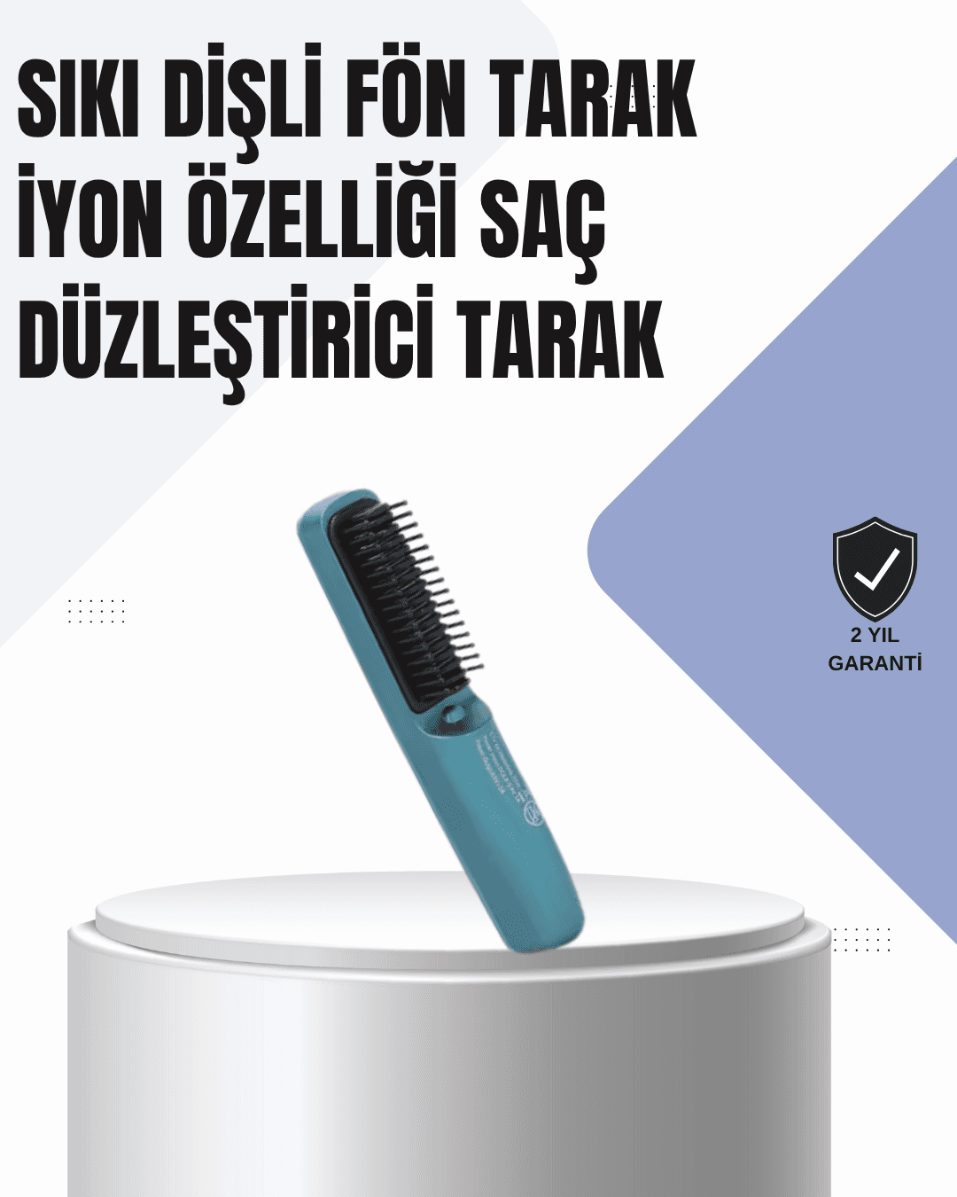 3D Dişli Saç Düzleştirici Tarak – USB Şarjlı Kompakt Tasarım