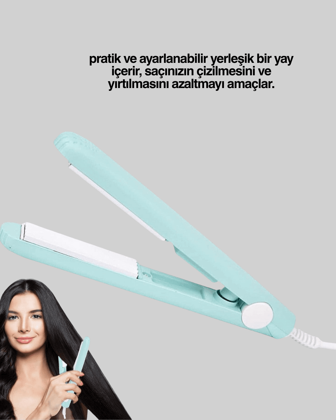 Yüzer Plakalı Kompakt Bukle Maşası Elastik Tutuculu