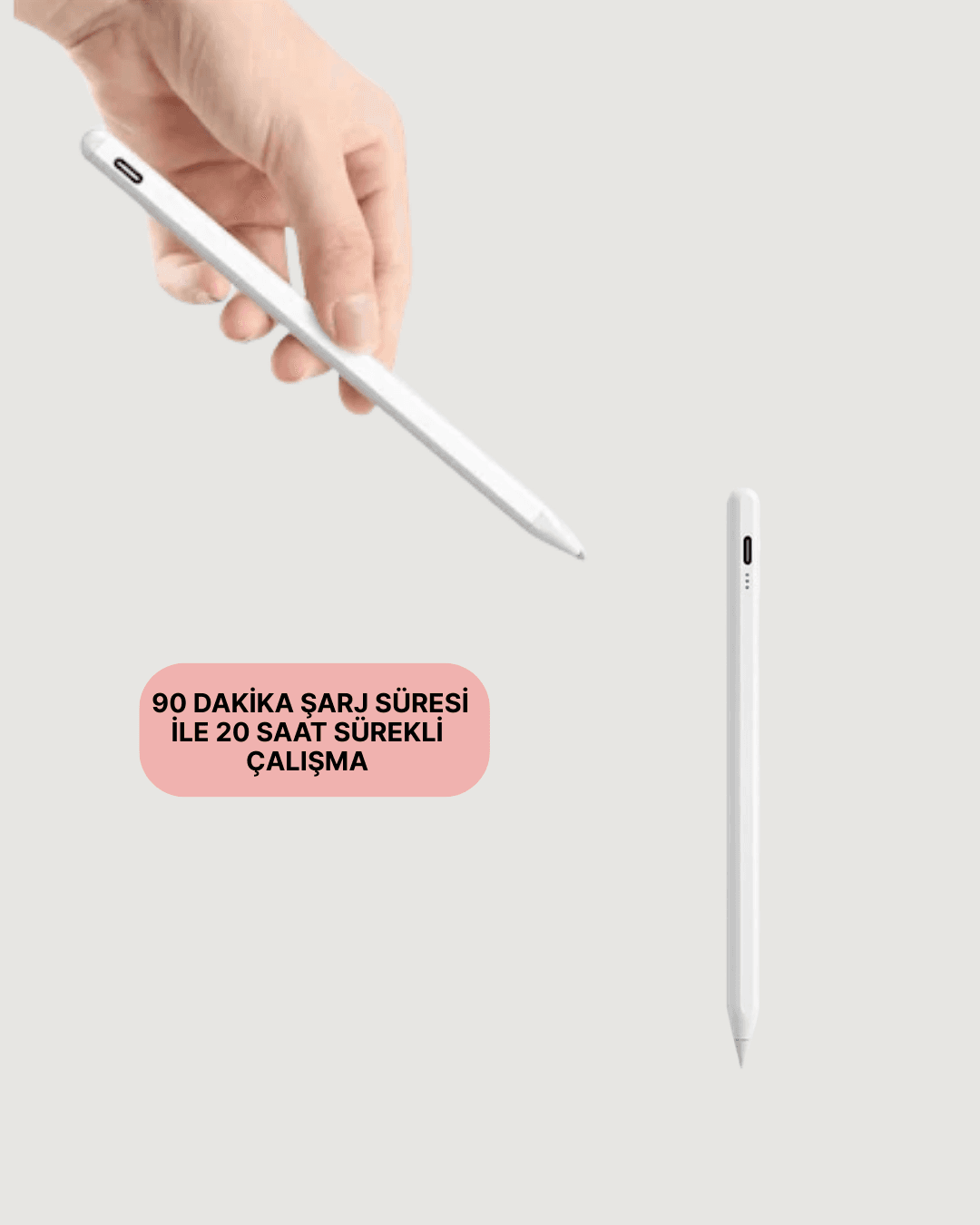 Eğim Sensörlü Dijital Kalem 1,0 mm Uçlu USB-C Şarjlı