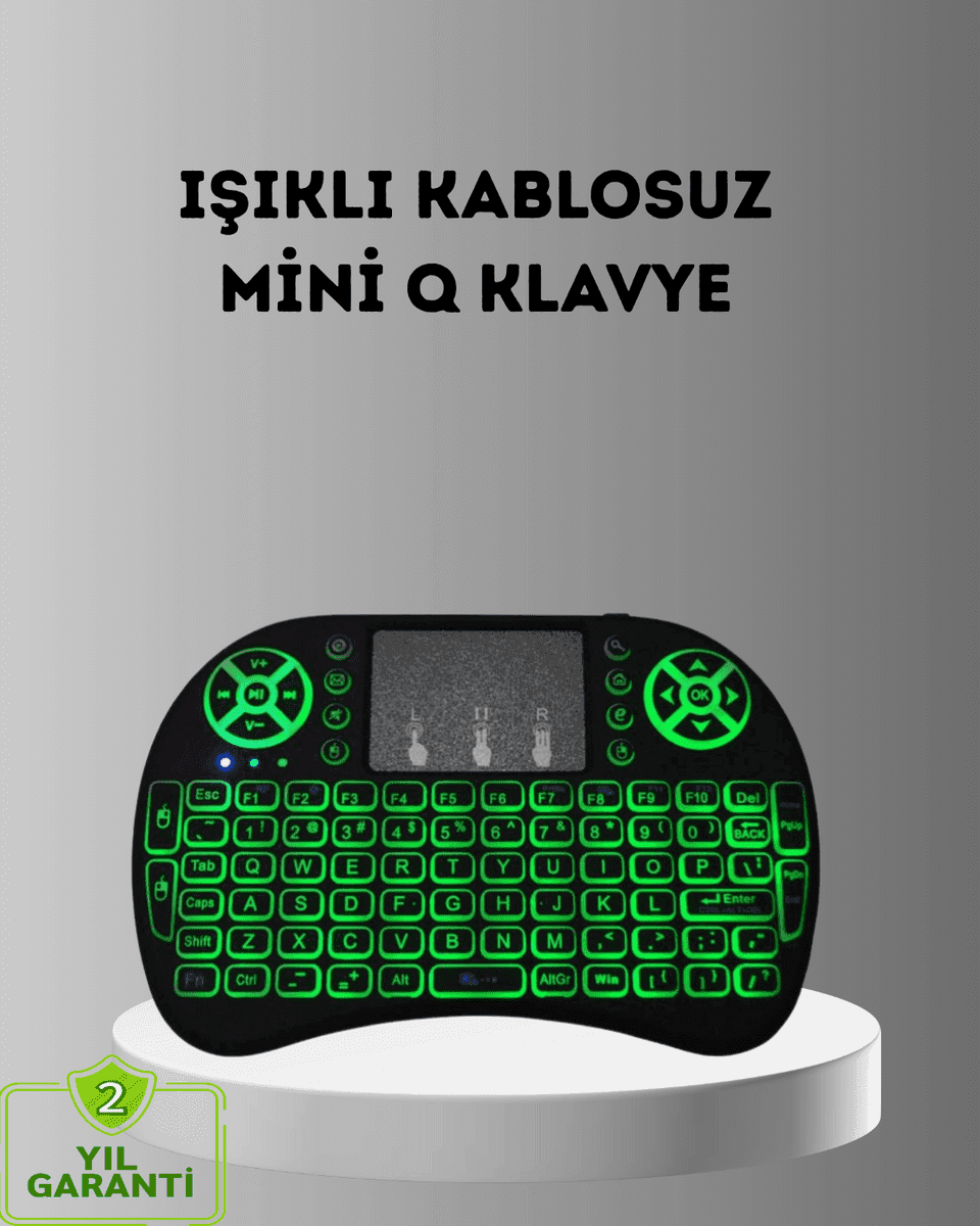 LED Işıklı Q Klavye – Touchpad, Numerik Tuş Takımı ve Multimedya Kısayolları
