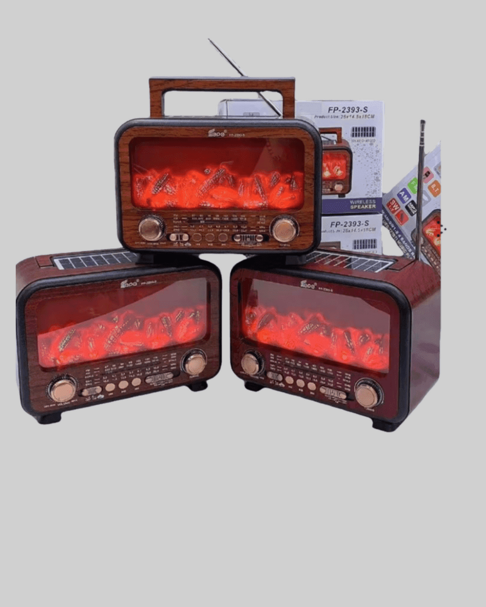 Bluetooth Hoparlör Şömine Işıklı 7W Çıkış Gücü Solar Şarjlı