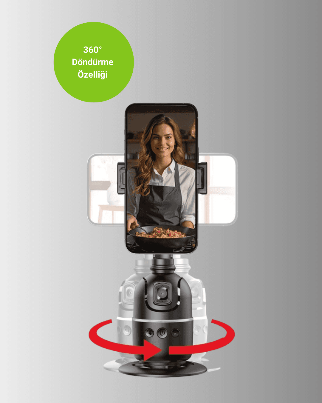 Yüz Takipli 360° Akıllı Gimbal Telefon ve Kamera Uyumlu