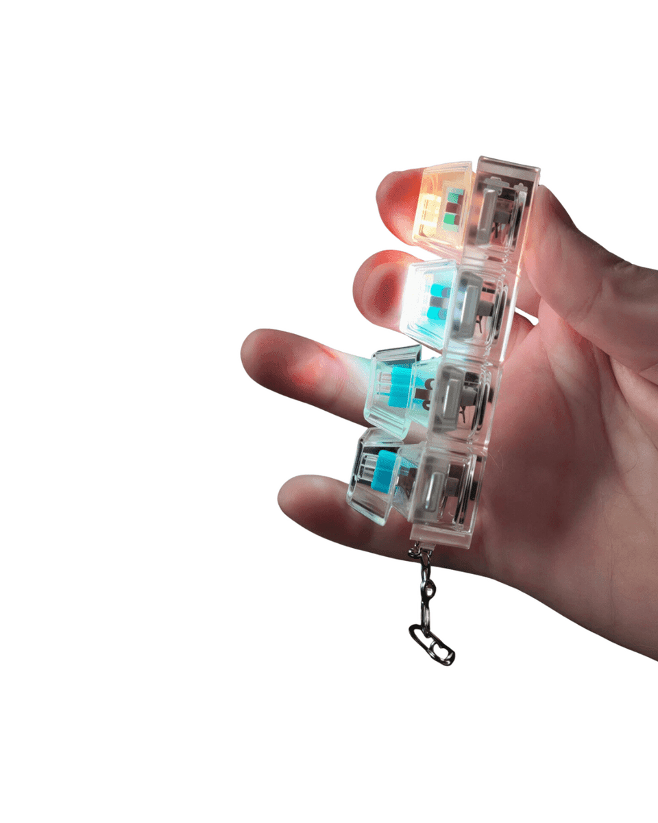 Işıklı Mekanik Klavye Anahtarlık Stres Giderici Fidget