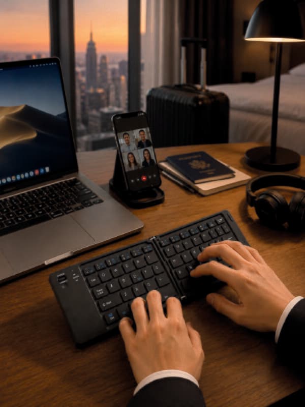 Katlanabilir Bluetooth Klavye 3 Cihaz Bağlantılı