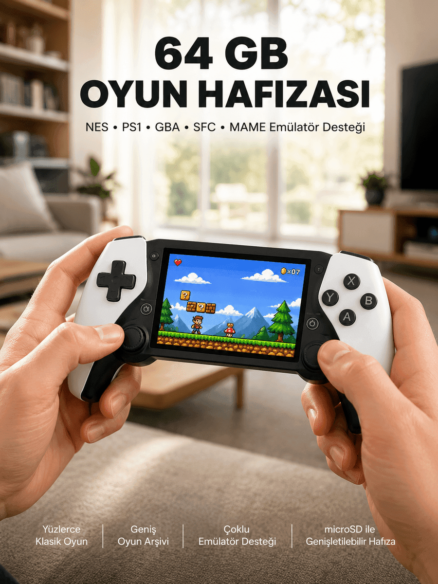Şarjlı, Hafıza Kart Destekli Oyun Konsolu Yeni Nesil