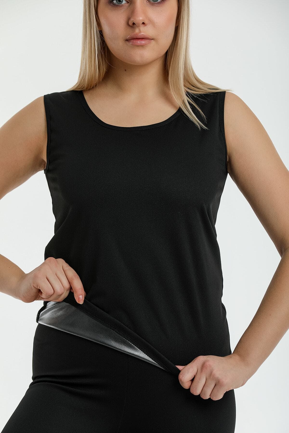 Zayıflatan Incelten Termal Vücut Şekillendirici Sauna Atlet Korse 4412 siyah