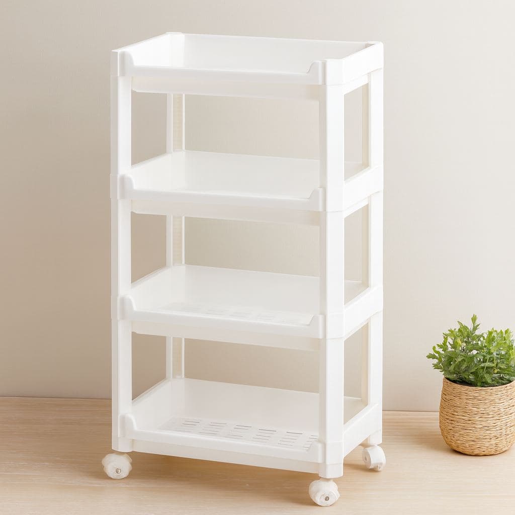 4 Katlı Tekerlekli Sepet Organizer 355x220x670 mm