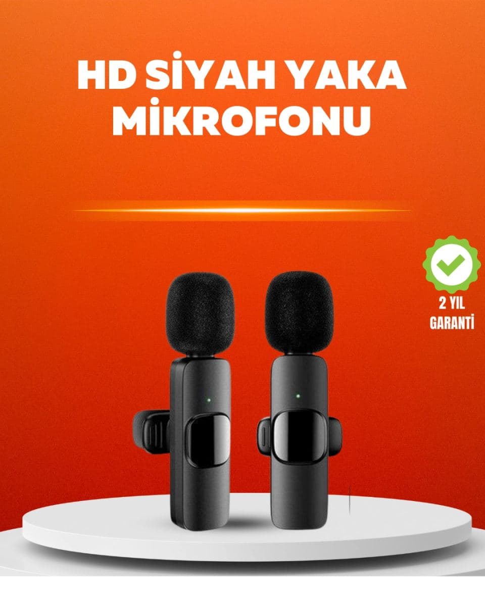 Çift Mikrofonlu Kablosuz Kayıt Seti İphone Uyumlu Mini Mikrofon