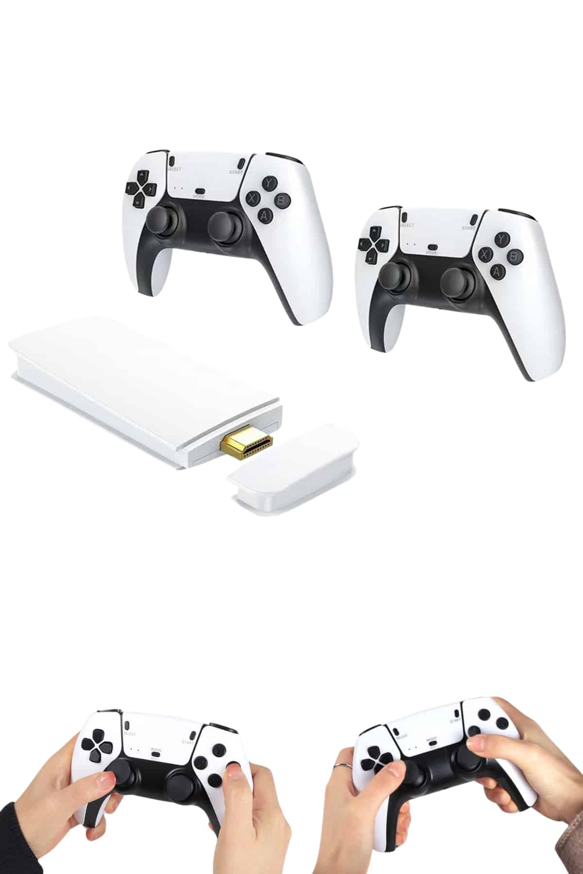 Retro Game Stick 20000 Oyunlu Beyaz Çift Kollu 4K HD