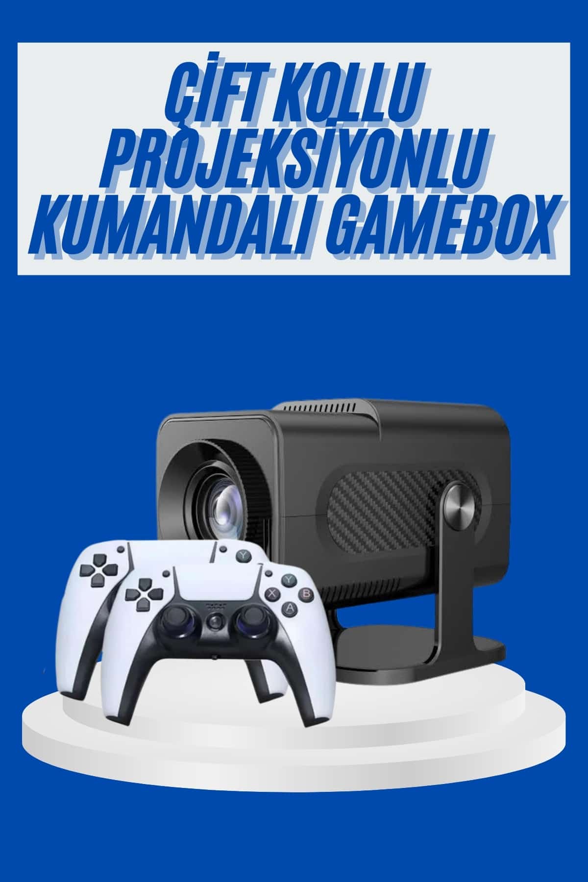 Kumandalı Taşınabilir 4K Android Smart Wi-fi Çift Kollu Projeksiyon Game Box