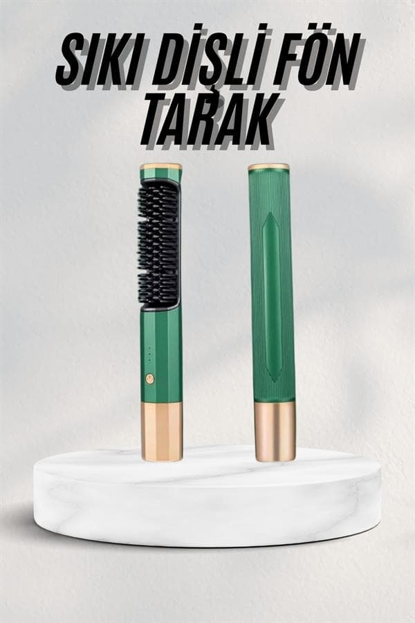 Saç Düzleştirici ve Tarağın Bir Arada Kullanıldığı Taşınabilir Set