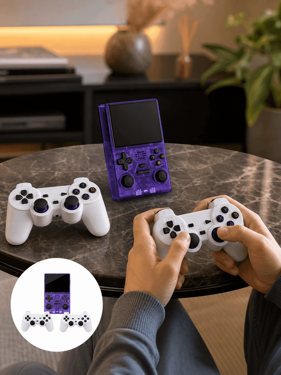 Retro Oyun Konsolu 3.5 İnç IPS Ekran Çift Kablosuz Kolu